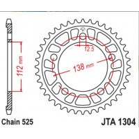 JT Звезда цепного привода JTA1303.41BLK