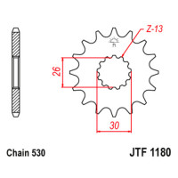 JT Звезда цепного привода JTF1180.18RB