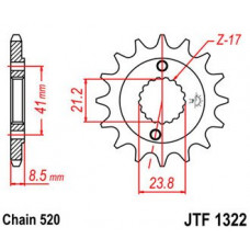 JT Звезда цепного привода JTF1322.15