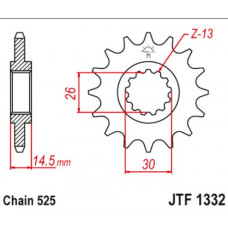 JT Звезда цепного привода JTF1332.16RB