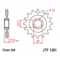 JT Звезда цепного привода JTF1381.15RB