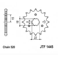 JT Звезда цепного привода JTF1445.11