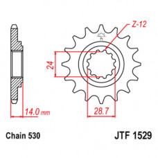 JT Звезда цепного привода JTF1529.17