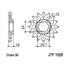 JT Звезда цепного привода JTF1529.17RB