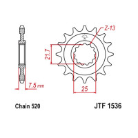 JT Звезда цепного привода JTF1536.14