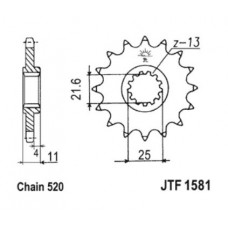 JT Звезда цепного привода JTF1581.13
