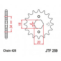 JT Звезда цепного привода JTF259.16