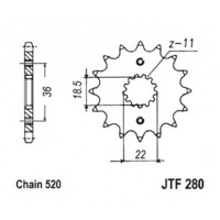 JT Звезда цепного привода JTF280.13