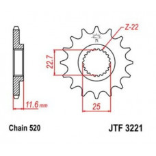 JT Звезда цепного привода JTF3221.13