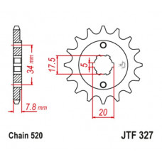 JT Звезда цепного привода JTF327.15