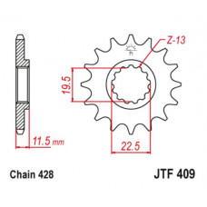 JT Звезда цепного привода JTF409.15