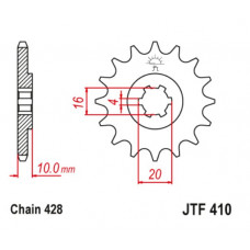 JT Звезда цепного привода JTF410.15