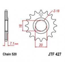 JT Звезда цепного привода JTF427.13SC