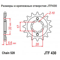 JT Звезда цепного привода JTF430.13