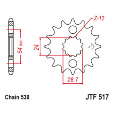 JT Звезда цепного привода JTF517.15
