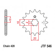 JT Звезда цепного привода JTF546.12