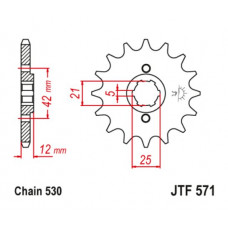 JT Звезда цепного привода JTF571.17