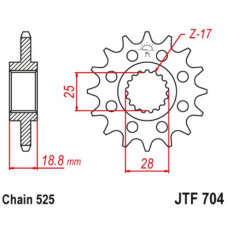 JT Звезда цепного привода JTF704.15RB