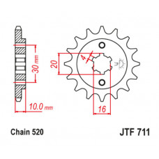 JT Звезда цепного привода JTF711.12