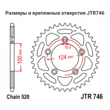 JT Звезда цепного привода JTR746.44