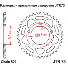 JT Звезда цепного привода JTR75.44