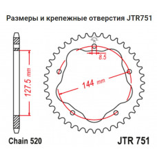 JT Звезда цепного привода JTR751.38