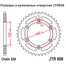 JT Звезда цепного привода JTR808.46