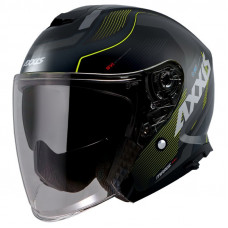 AXXIS OF504SV Mirage SV Vilage Fluor Yellow шлем открытый с желтыми полосами