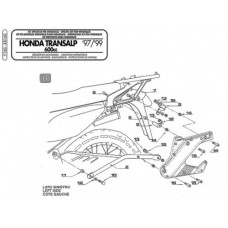 GIVI Крепеж боковых+центрального кофров Wingrack Honda Transalp 6