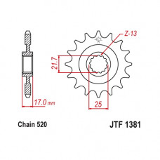 JT Звезда цепного привода JTF1381.15