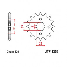 JT Звезда цепного привода JTF1352.13