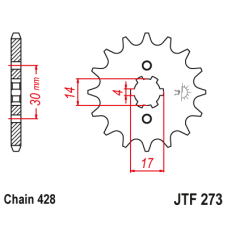JT Звезда цепного привода JTF273.14