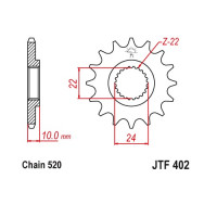 JT Звезда цепного привода JTF402.16