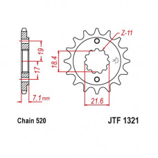 JT Звезда цепного привода JTF1321.12