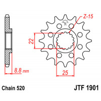 JT Звезда цепного привода JTF1901.13SC