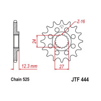 JT Звезда цепного привода JTF444.17