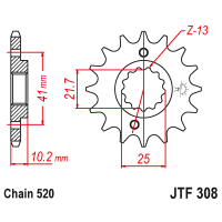 JT Звезда цепного привода JTF308.15RB