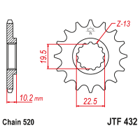 JT Звезда цепного привода JTF432.13SC