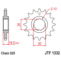 JT Звезда цепного привода JTF1332.15