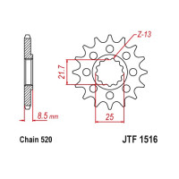 JT Звезда цепного привода JTF1516.16