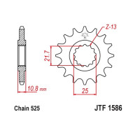 JT Звезда цепного привода JTF1586.15