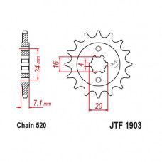 JT Звезда цепного привода JTF1903.12