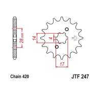JT Звезда цепного привода JTF247.13