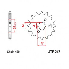 JT Звезда цепного привода JTF247.13