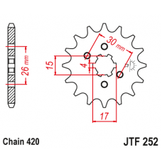 JT Звезда цепного привода JTF252.12