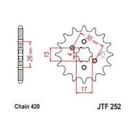 JT Звезда цепного привода JTF252.13