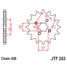 JT Звезда цепного привода JTF253.12