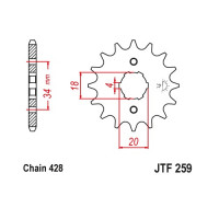 JT Звезда цепного привода JTF259.14