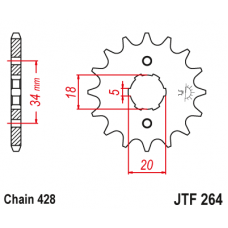 JT Звезда цепного привода JTF264.15