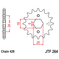 JT Звезда цепного привода JTF264.17